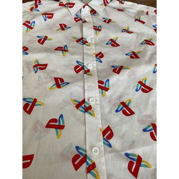 Sony PlayStation Button Front Front Logo Shirt Mens Medium White - Picture 2 of 4